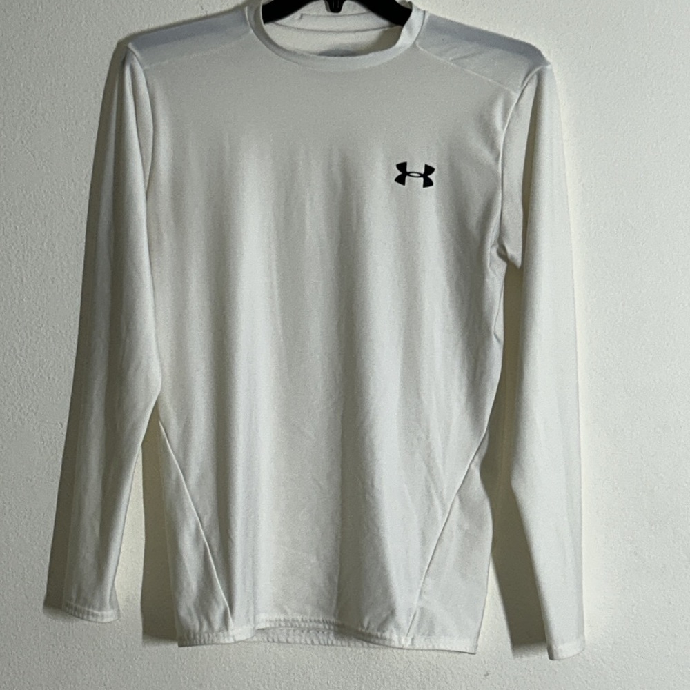 Under Armour White Long Sleeve HeatGear Compression Shirt